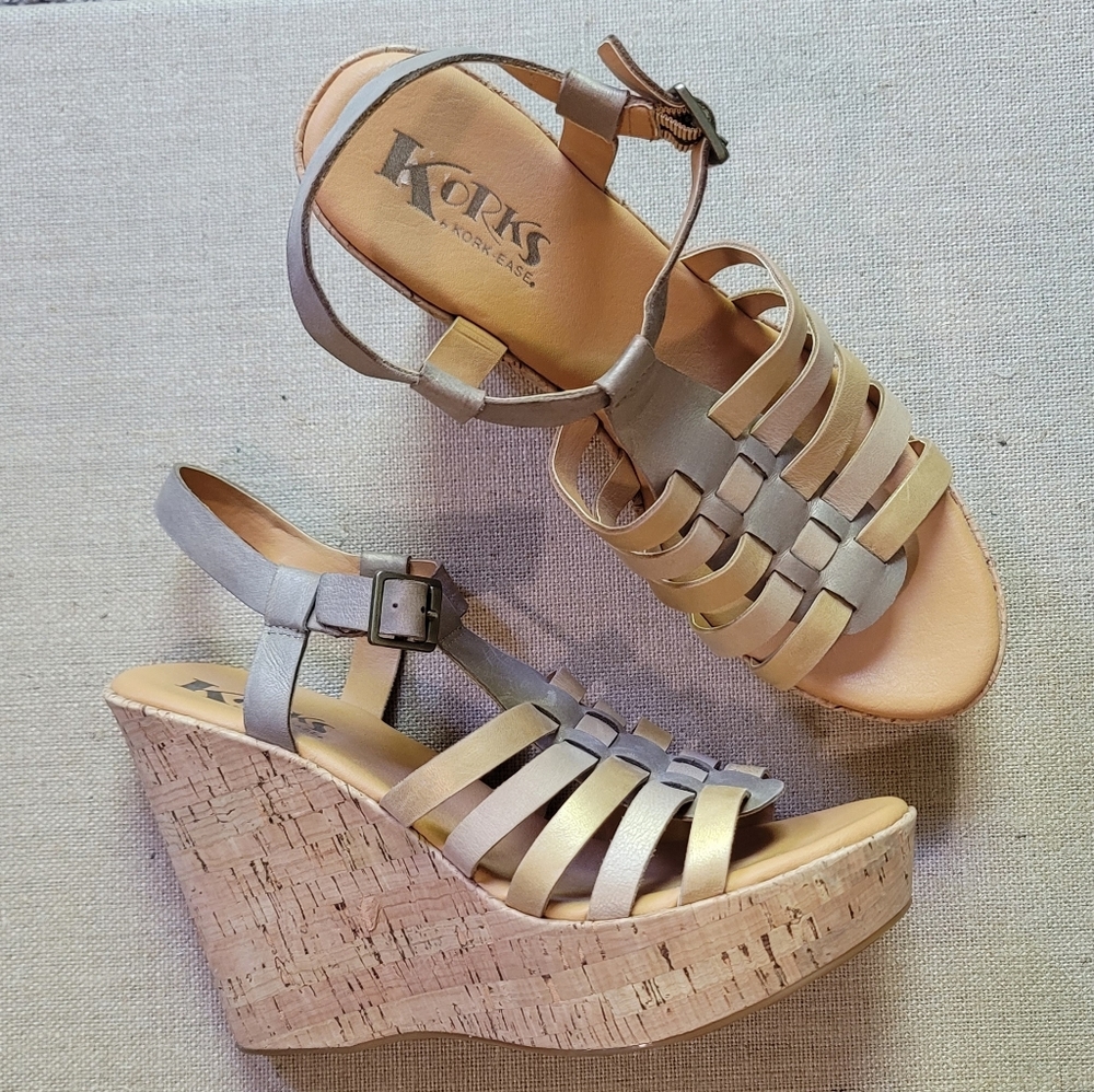 Kork-Ease kork strapped wedge sandals